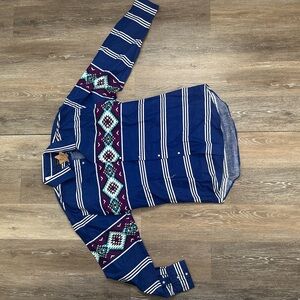 Blue and Purple vintage roper button up Shirt